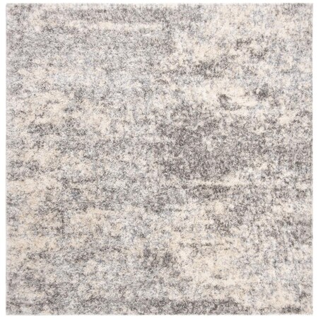 Safavieh 11 x 11 ft. Berber Shag 200 Power Loomed Square Area Rug; Grey & Cream BER219G-11SQ